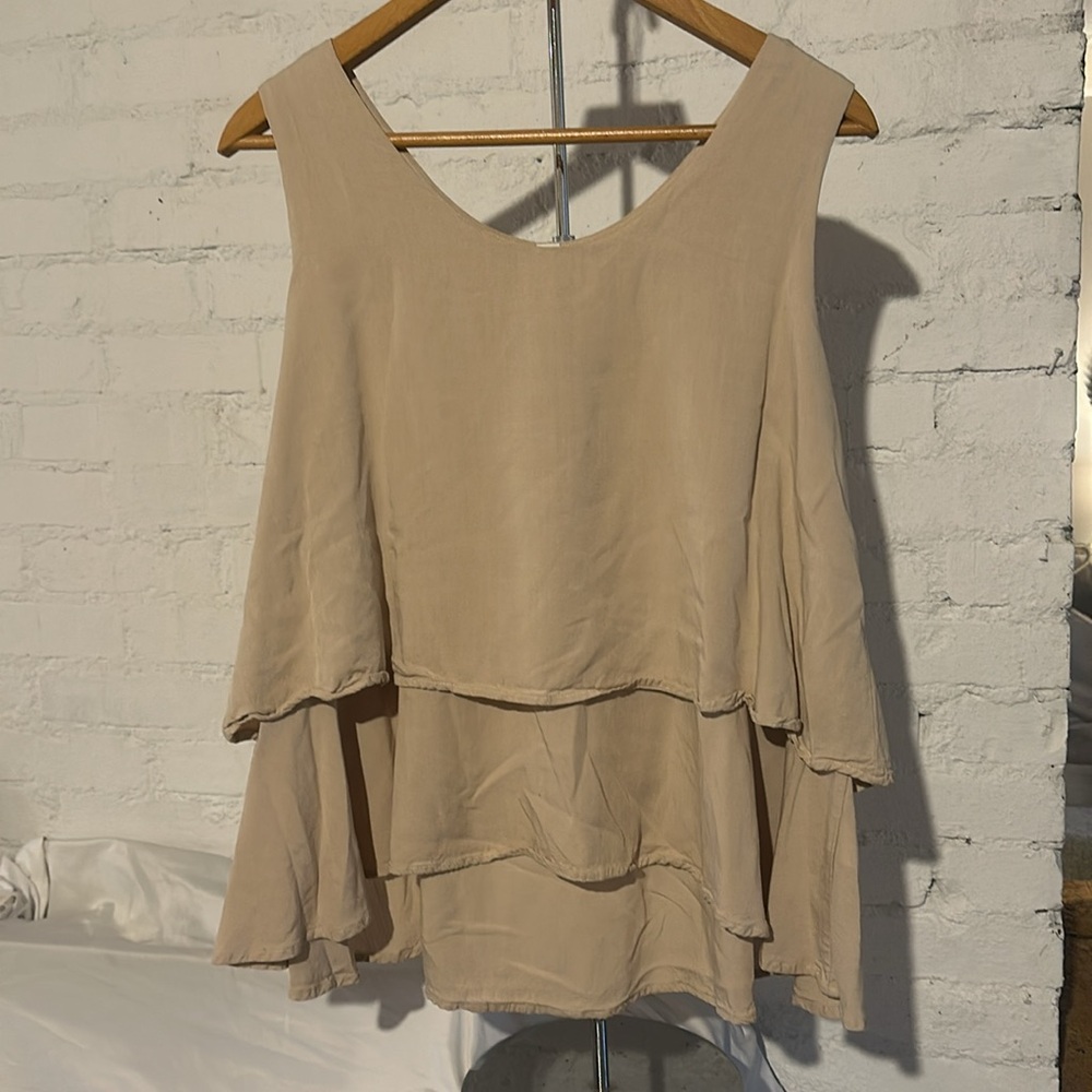 Lagenlook Tan Buttery Soft Layered Look Tank Top Size XL
